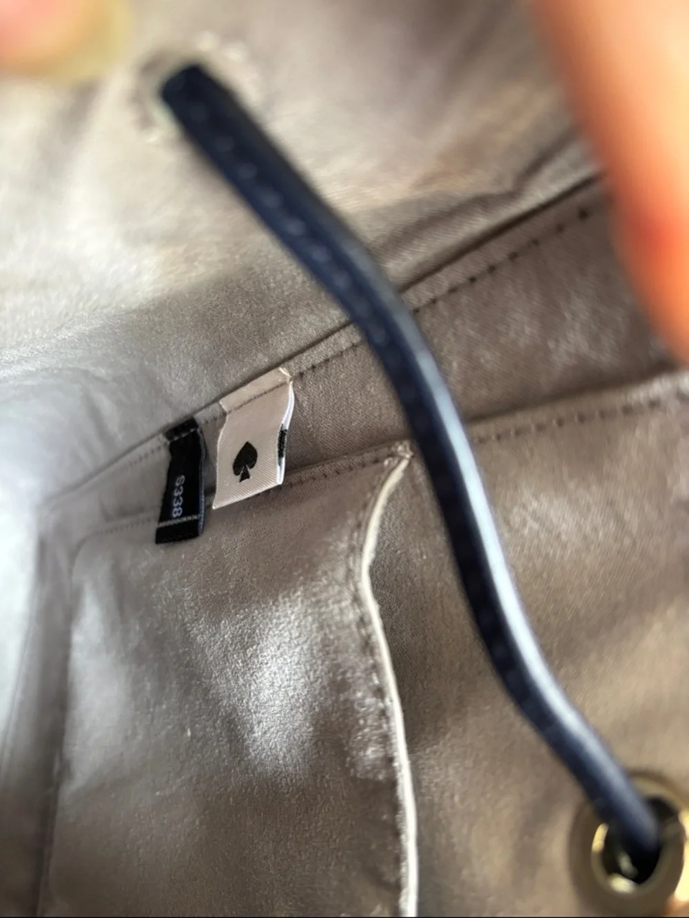 kate spade Mint and Black‎ Leather Drawstring Shoulder Bag
